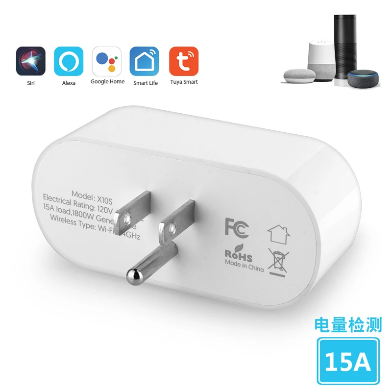 

Intelligent Socket Alexa/Google Voice Timing U.S. Smart Wifi Single Plug Switch Mobile App Remote Control Socket
