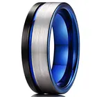 Обручальные кольца для мужчин, простые, из нержавеющей стали, сине-черные, Подарочные, Креативные украшения