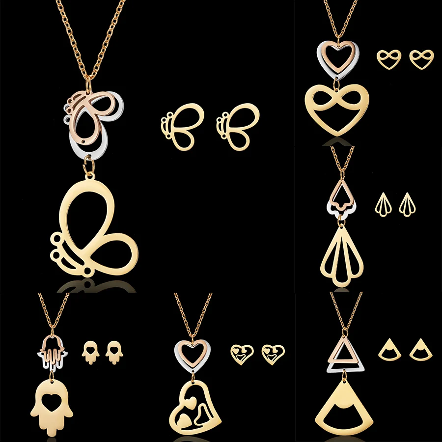 Комплект из колье серёг и нержавеющей стали|Ювелирные наборы| |