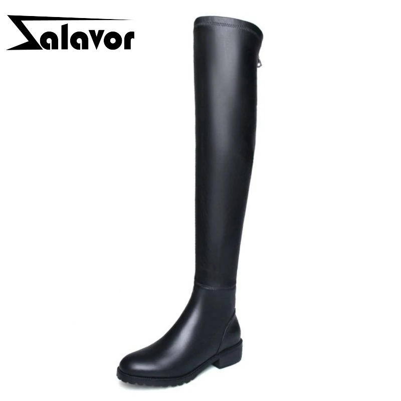 ZALAVOR/женские облегающие высокие сапоги брендовая Дизайнерская обувь из