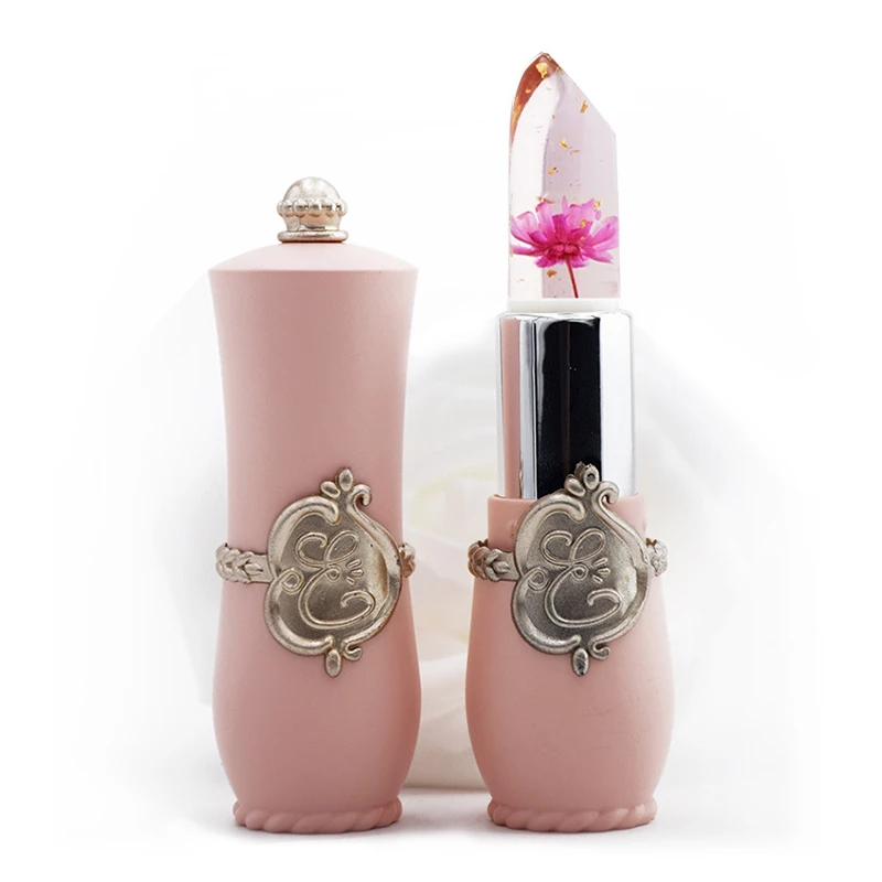 Красота яркий цветок Кристалл Желе Помада ic температурный меняющий цвет бальзам