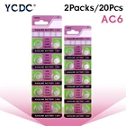 YCDC 20 шт. 1,55 в AG6 щелочные батареи SG6 SR69 LR920SW V371 LR921 605 одноразовые кнопочные элементы для часов пульт дистанционного управления