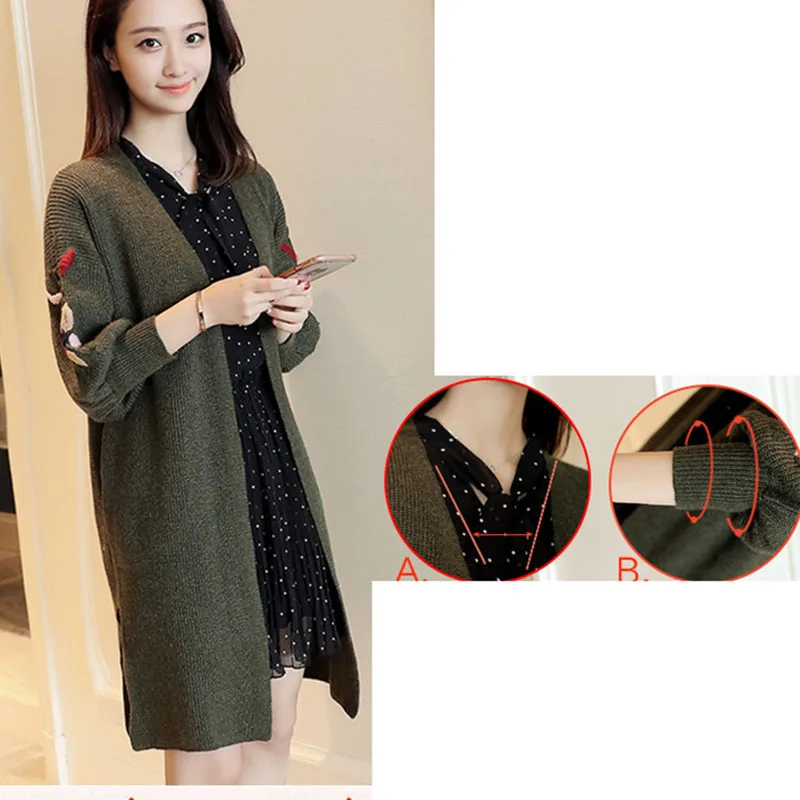 Women Long Sweater Cardigan Fashion Autumn Winter Sleeve Loose Thick Knitted Womens Sweaters Coats Pull OK177 |