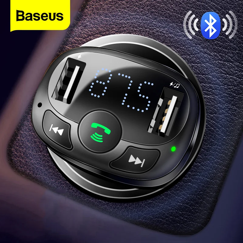 FM трансмиттер Baseus с Bluetooth Aux аудио mp3 плеер радио двойной USB быстрая зарядка