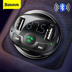 FM-передатчик Baseus, Bluetooth, Aux, аудио, mp3-плеер, FM-радио, два USB, быстрая зарядка, FM-модулятор, автомобильный комплект громкой связи