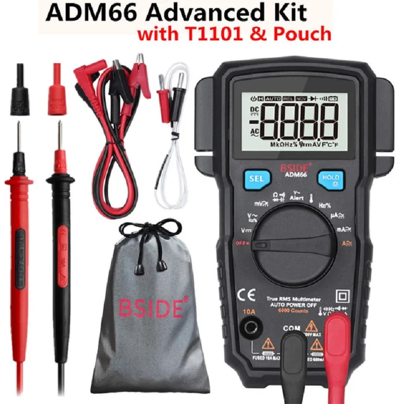 Цифровой мультиметр BSIDEADM66 62 Автоматический диапазон True RMS DMM DC/AC Напряжение Ток