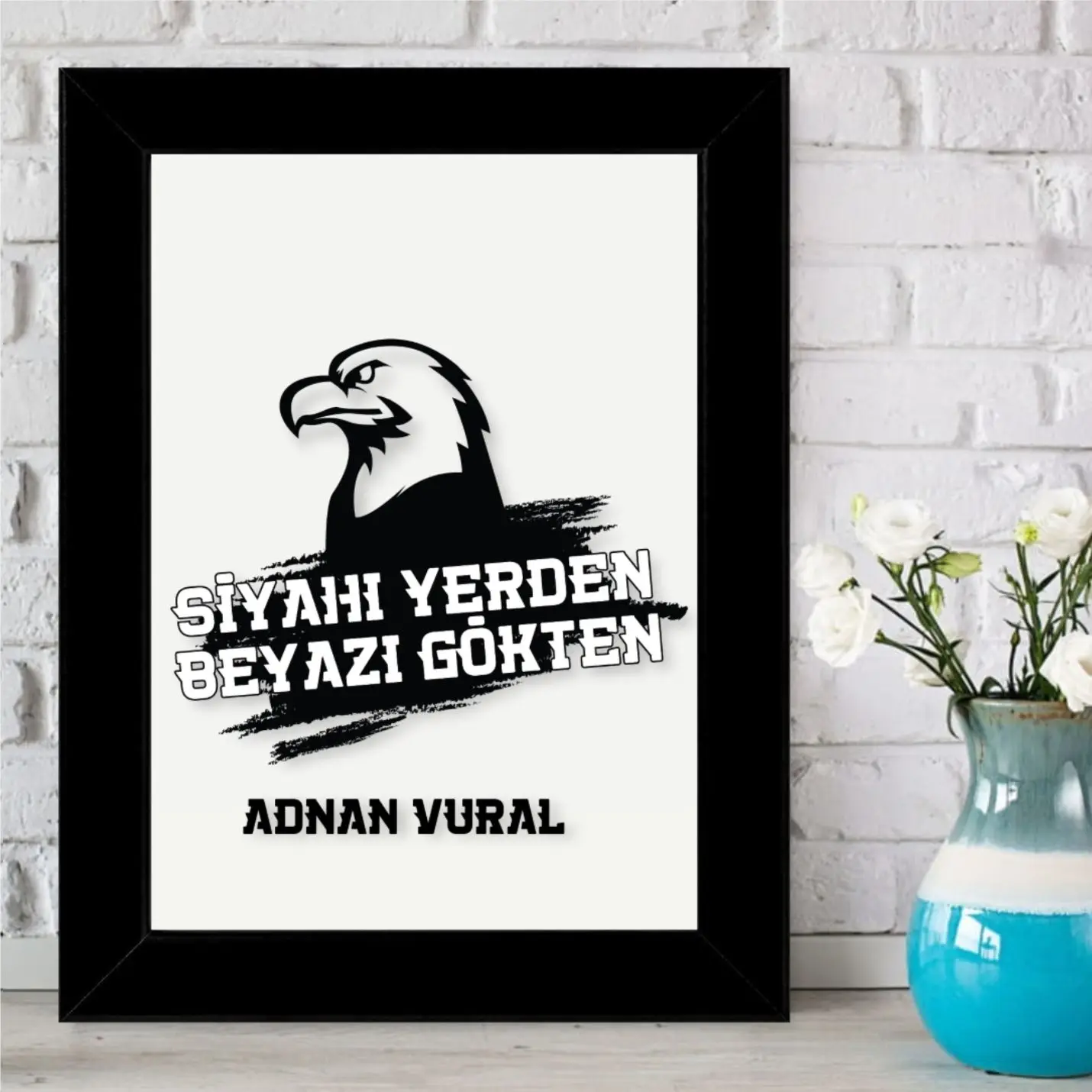 

Personalized Black Eagle Themed Framed Board