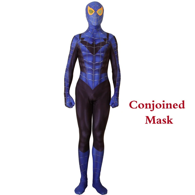 Conjoined Mask Бэтмен Найтвинг Робин, косплей костюм 3D принт фиолетовый зентай боди костюм комбинезон Хэллоуин для мужчин детей - Цвет: Conjoined Mask