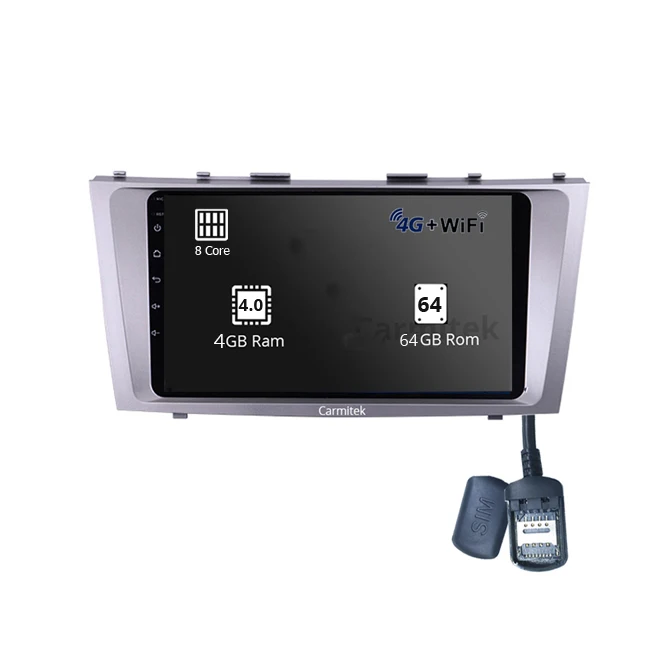 SIM 4GB 64GB 9 дюймов Android камера DVD gps навигационная система сенсорный экран 2din для Toyota Camry vx 40 50 2006 2007 2008 2009 2010 2011 - Цвет: SIM 4GB 64GB