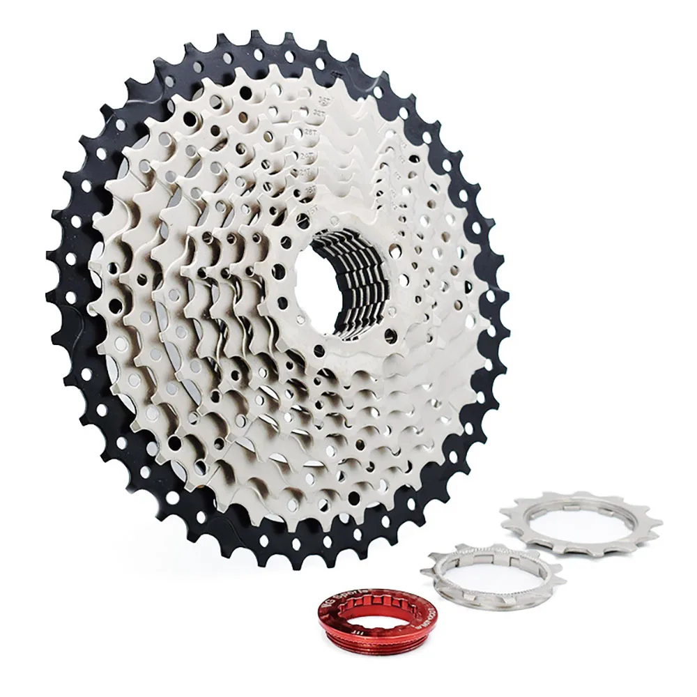 MTB велосипедная кассета 10 скоростей 11-42T Серебряная велосипедная кассета маховик 10S 10V CNC стальная Запчасти для горного велосипеда