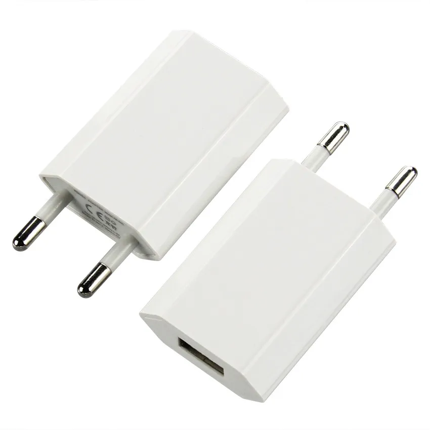 10 шт./лот белый 5 в 1 а EU Plug портативный настенный USB адаптер для зарядного