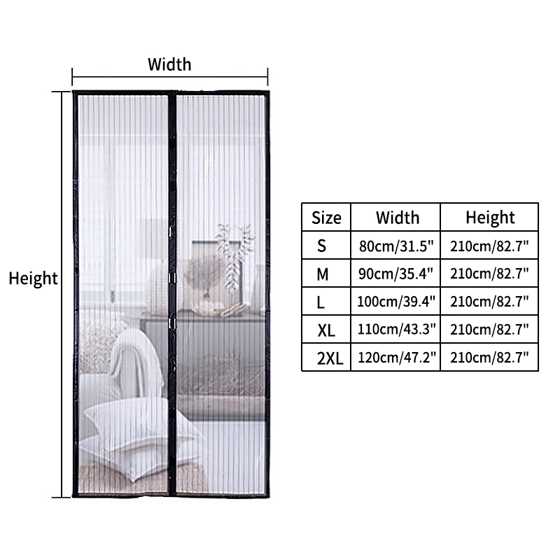 

Summer Door Screen Anti-mosquito Curtain Magnetic Door Screen Automatic Closing Screen Mosquito Net Mesh Kitchen Door Curtains