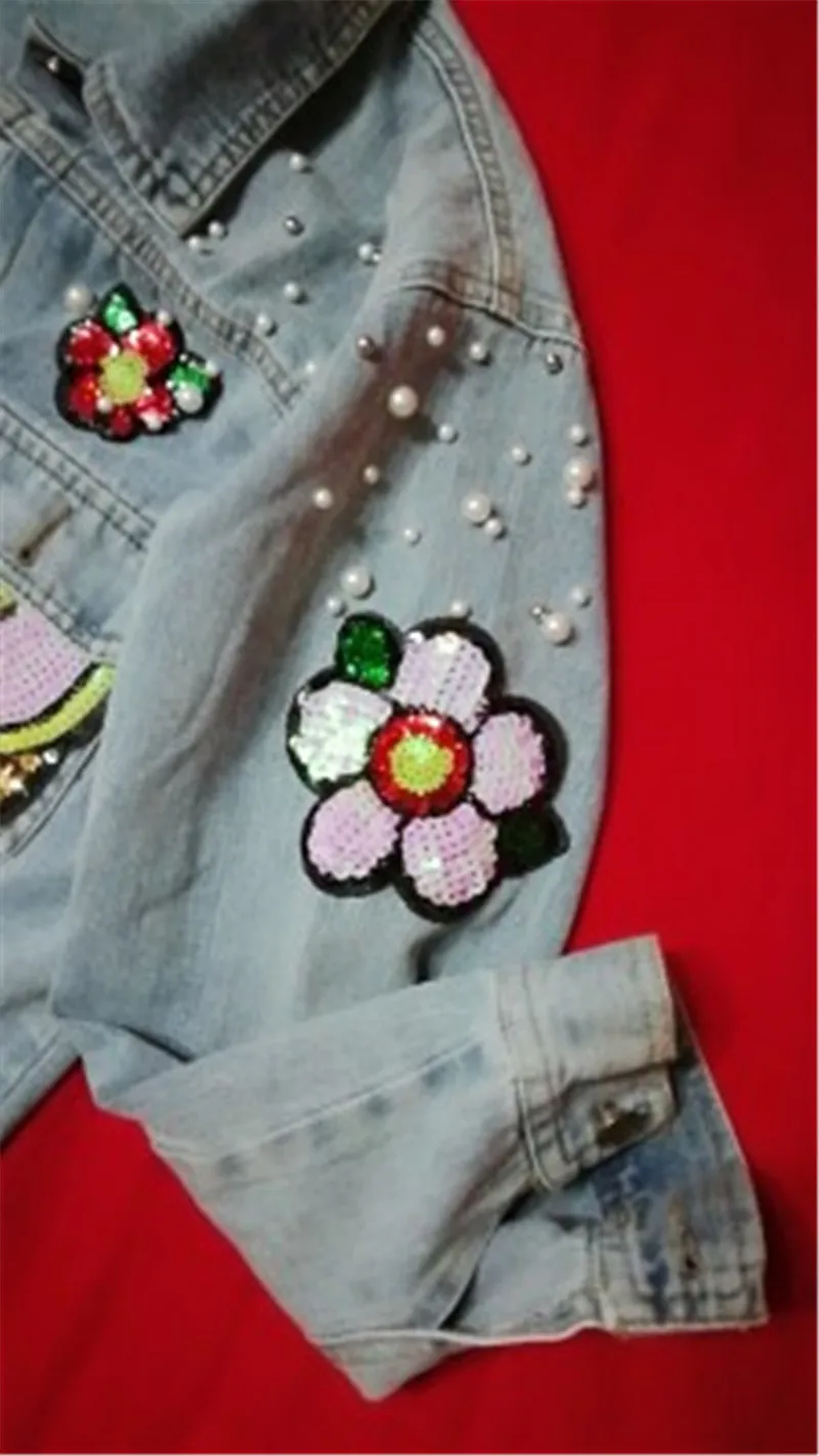 Женская джинсовая куртка RUGOD свободная в Корейском стиле с вышивкой белки и