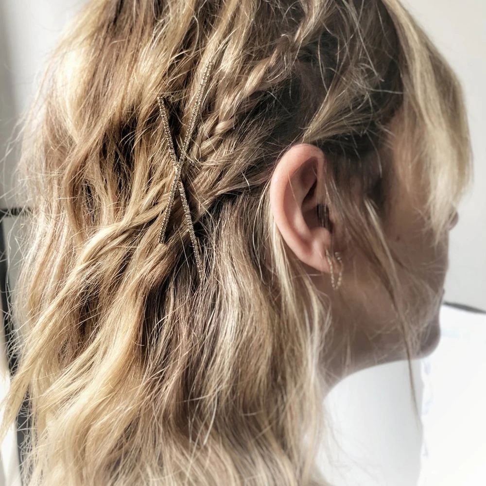 5 цветов НОВЫЕ геометрические треугольные блестящие шпильки со стразами заколки