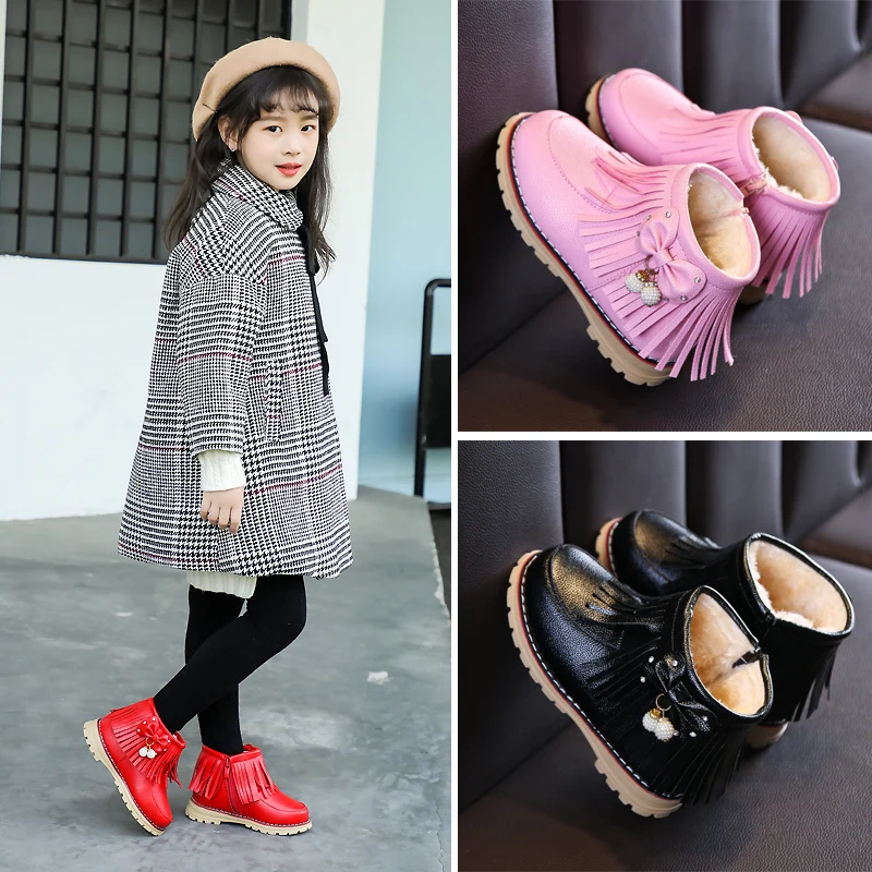 Ботинки для девочек коллекция 2019 года зимние ботинки детей ясельного возраста