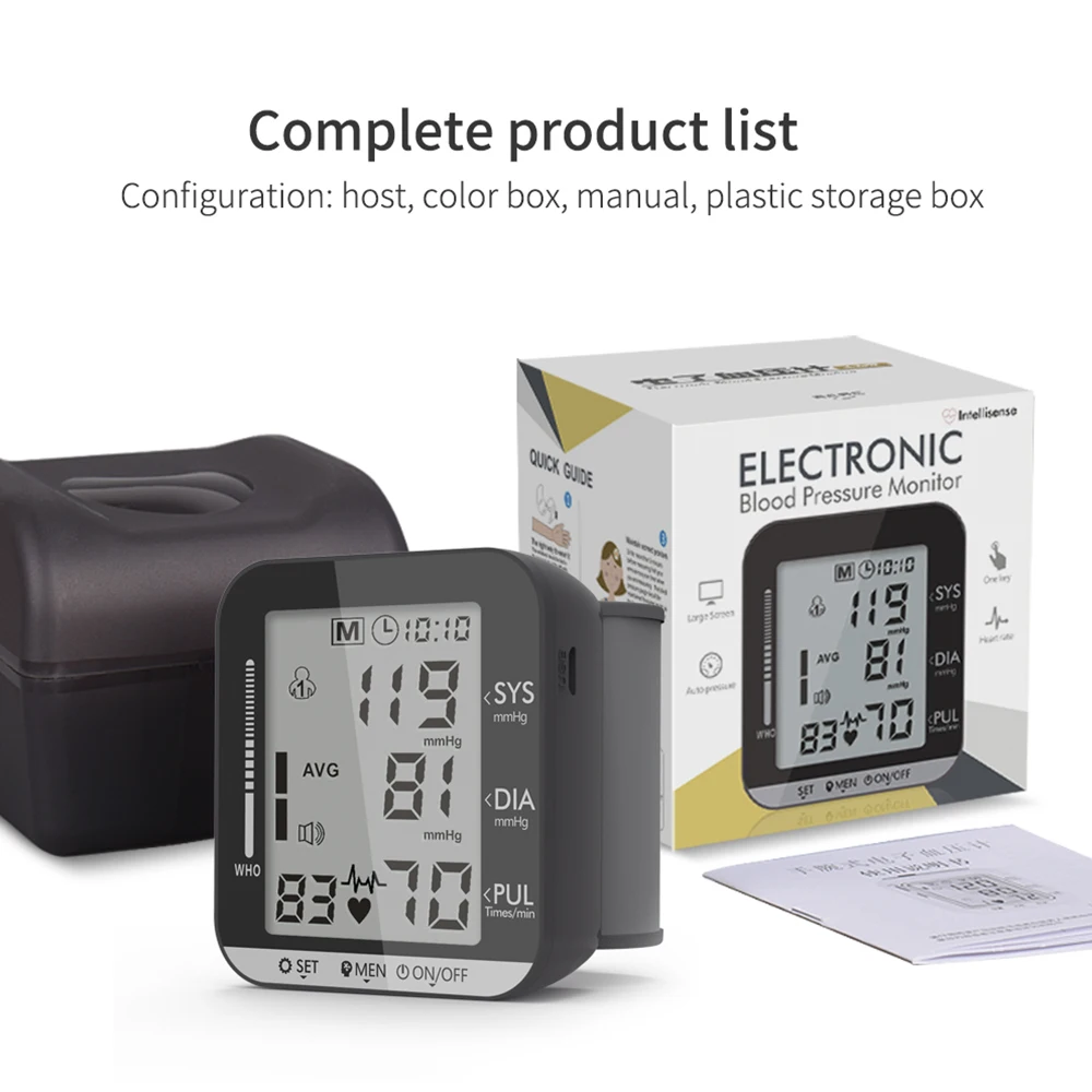 

Cuff Wrist Sphygmomanometer Blood Presure Meter Monitor Heart Rate Pulse Portable Tonometer BP