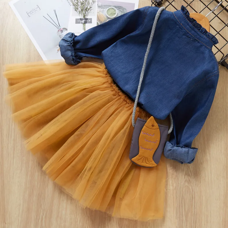 Платье для девочек осеннее платье принцессы с изображением кролика детская