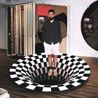 3d vortex illusion rug swirl print optical room decoration illusion areas rug carpet floor pad non slip doormat mats for home