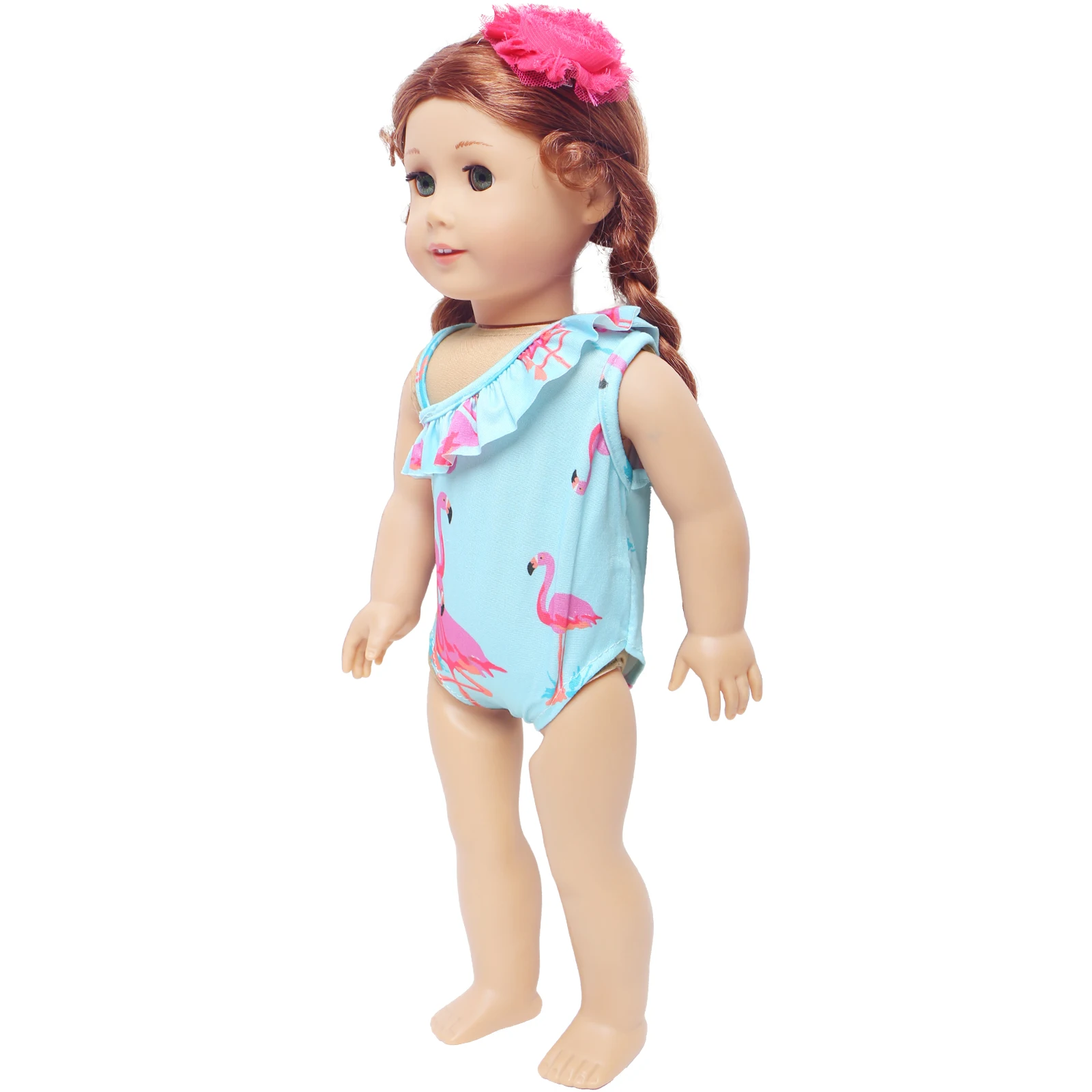 2Pcs/Set Doll Swimsuit Fashion Animals Birds Design Swimming Outfit Hairpin Set Accessories Clothes for American 18 Inch Girl - купить по