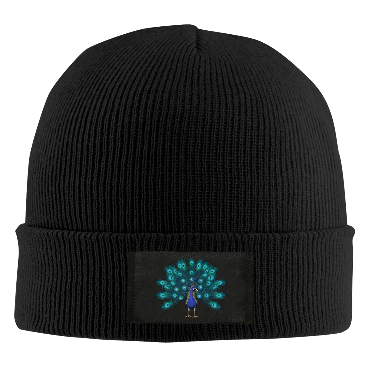 

Peacock Beanie Hats For Men Women With Designs Winter Slouchy Knit Skull Cap