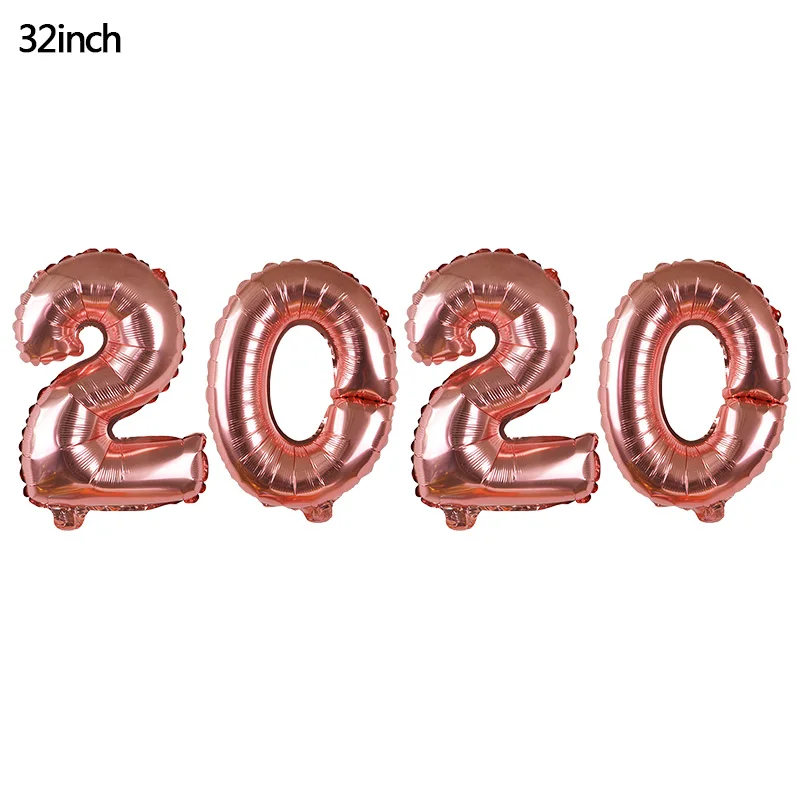 B05-32inch 2020 ball Счастливый год круглый шар звезда бутылки вина фольга, латекс воздушный шар баллон гелия год вечерние украшения год - Цвет: B05-32inch 2020 ball