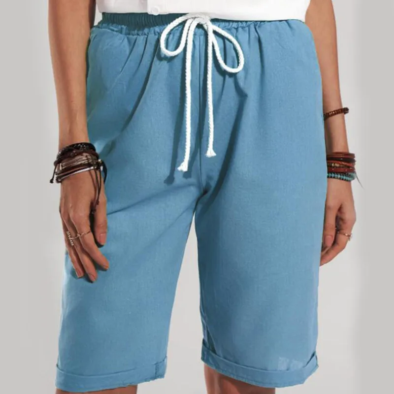 

2021 Summer Women Casual Shorts All-Match Small Fresh Female Shorts Lace-Up Woman Clothing Solid Color Lady Shorts
