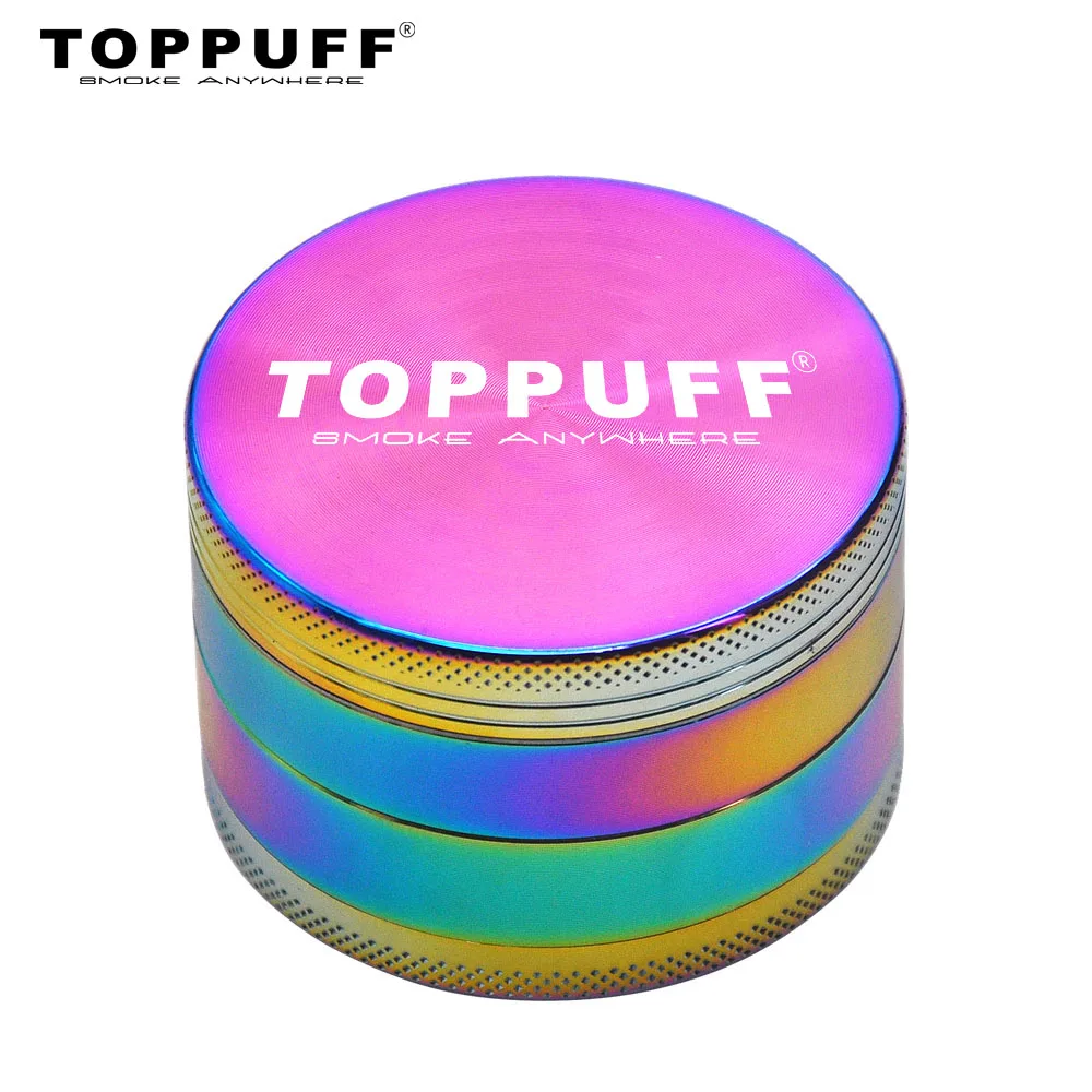 

Радужная дробилка для табака и травы, из цинкового сплава, 63 мм, 4 накладки, Металлическая магнитная дробилка для курения, ручная дробилка