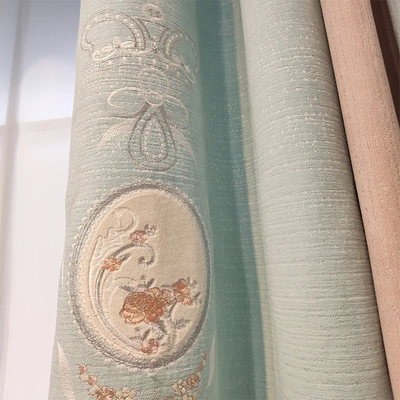 

2022 New Curtains for Living Room European-style French Romantic Warmth Thick Shading Small Fresh Curtains Dining Room Bedroom