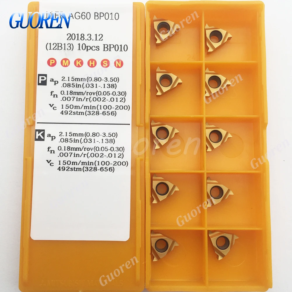 10 шт. 11ER A60 BP010/11IR BP010 резьбовые вставки с ЧПУ карбидные для магнитных сверлильных