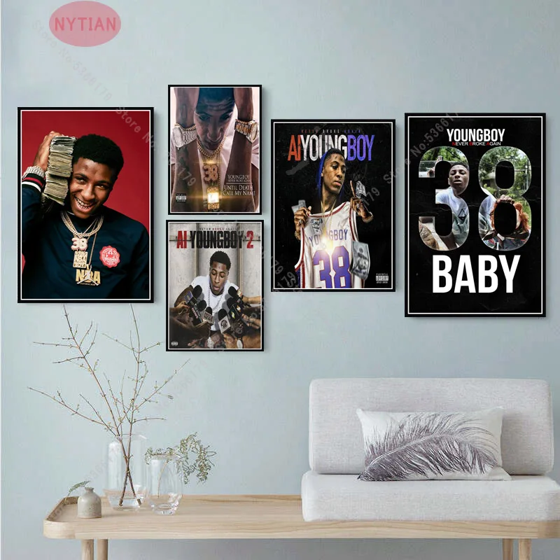 NT523 AI Youngboy 2 Never break Again Rap Music Album Star Poster Печать на холсте настенная живопись картина