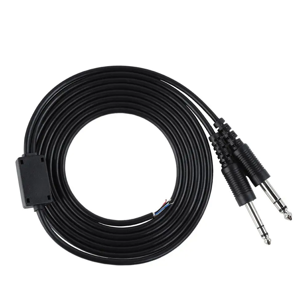 2m DIY Cable DIY Replacement Cable for Aviation Headphone Headset Plane 1/4 Dual GA Plug