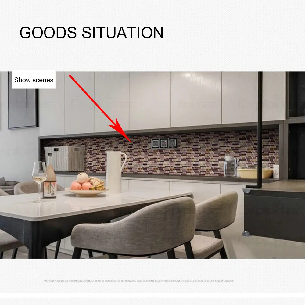 Самоклеящаяся мозаичная плитка Виниловая наклейка серого коричневого цвета с