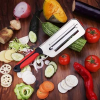 multi function stainless steel double vegetable slicing knife dual julienne grater and vegetable peeler