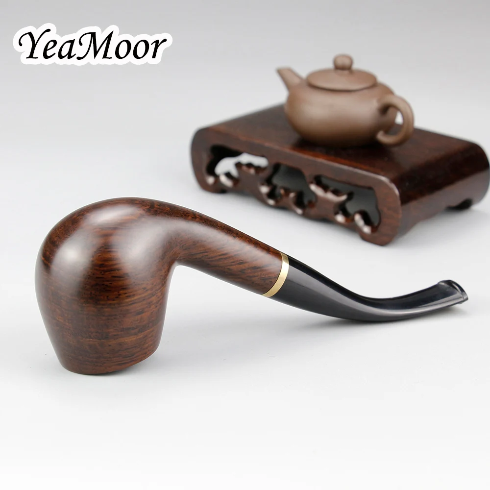 Курительная трубка 9 мм Классический изогнутый фильтр из черного дерева