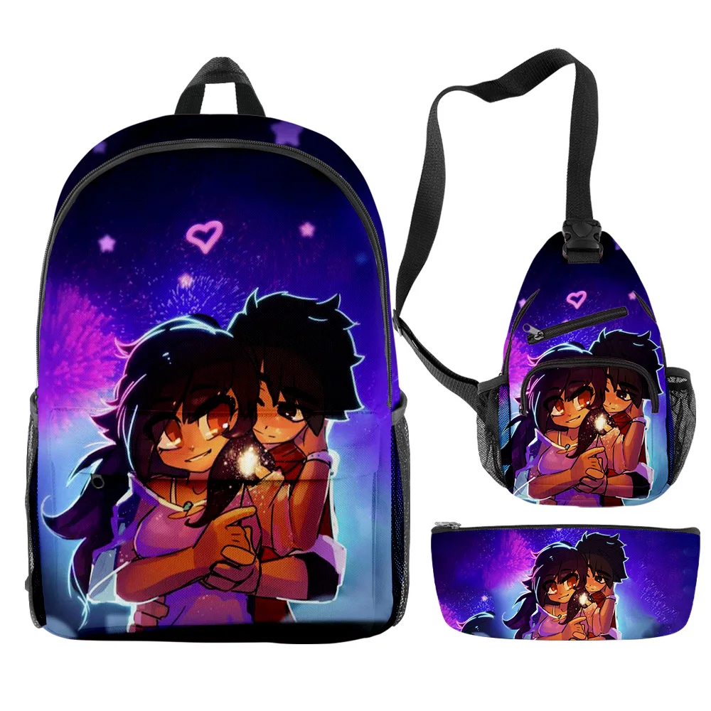 

2021 3D Aphmau As A Cat School Backpack Set 3 Pieces Boys Girls Backpacks Travel Crossbody Bag Pencil Case Kids Backpack