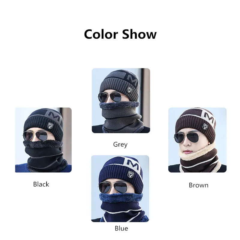 Новинка зимняя трикотажная искусственная кожа толстая шея тёплая Женская шапка