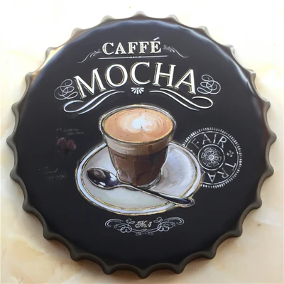 Оловянная вывеска &quotкофе&quot Винтажная металлическая роспись пивная Крышка