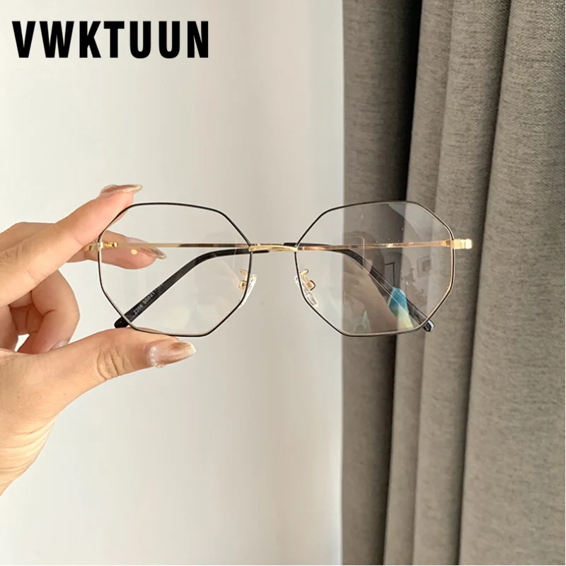 

VWKTUUN Eye Glasses Frames For Women Men Myopia Glasses Frame Metal Frame Glasses Irregular Glasses Frame Students Fake Glasses