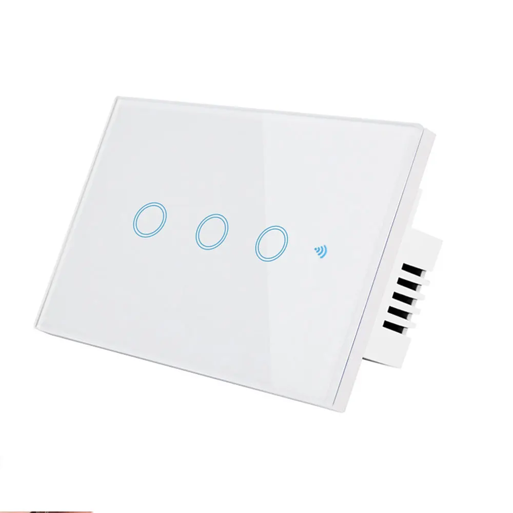 120MM White WiFi умный настенный сенсорный светильник-переключатель EU/US версия 1 2 3 панель беспроводной пульт дистанционного управления со смартфона с Alexa, 433 МГц RF - Цвет: 120MM White