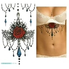 1 лист 13,8x24 см грудина, временная татуировка, большая наклейка для боди-арта, Ювелирная подвеска