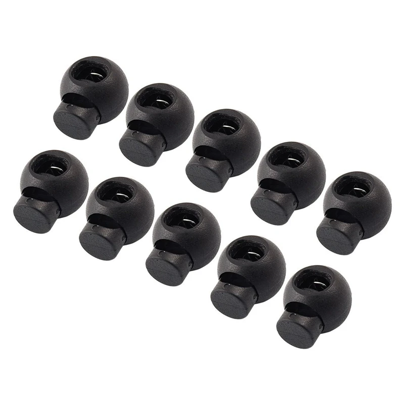 

10 Pcs Spring Loaded Plastic Round Toggle Stopper Cord Locks End