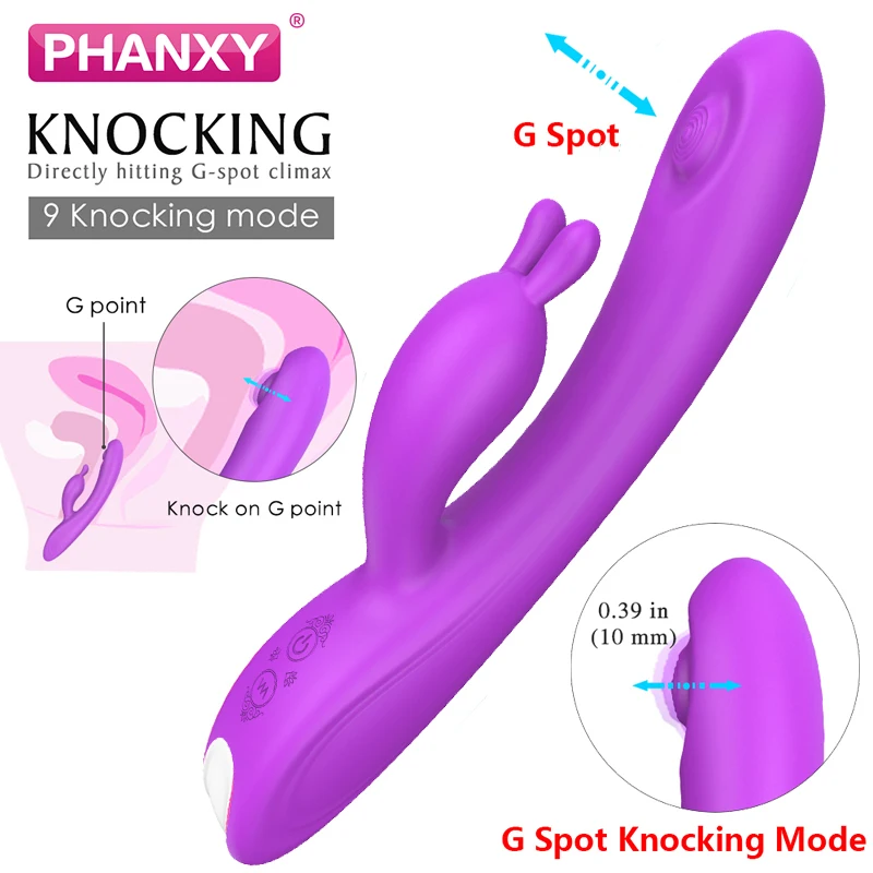 PHANXY кролик вибратор для женщин 9 стучать режим G точка Вибратор массажер взрослых
