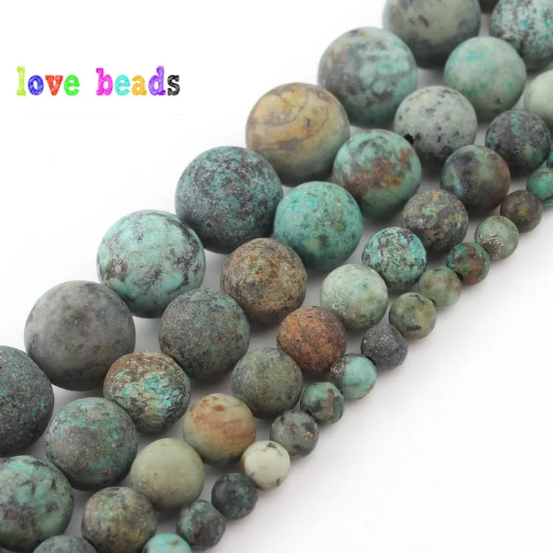 African turquoise 4 мм 6 мм 8 мм 10 мм натуральный матовый морганит Агаты тигровый глаз камень Круглые бусины для самостоятельного изготовления ювелирных изделий браслет 15'' - Цвет: African turquoise