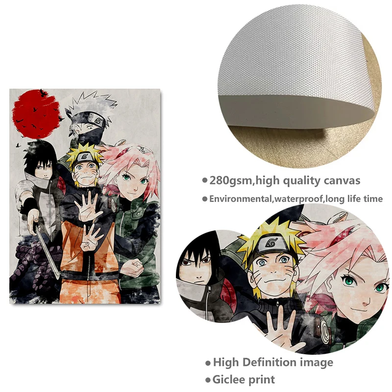 Японское аниме Наруто ретро постер Саске Итачи винтажное настенное Искусство