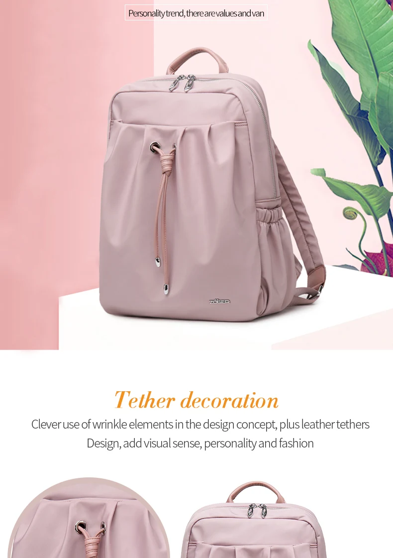ZOGER Oxford cloth ultra light shoulder bag Korean version new college student bag female simple wild backpack