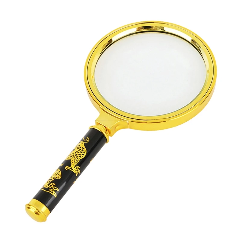 

M4YC Magnifier Hand Held Magnifying Loupe Gold Reading Glass Lens Exquisite Workmanship Inspecting Jewelry Checking Maps