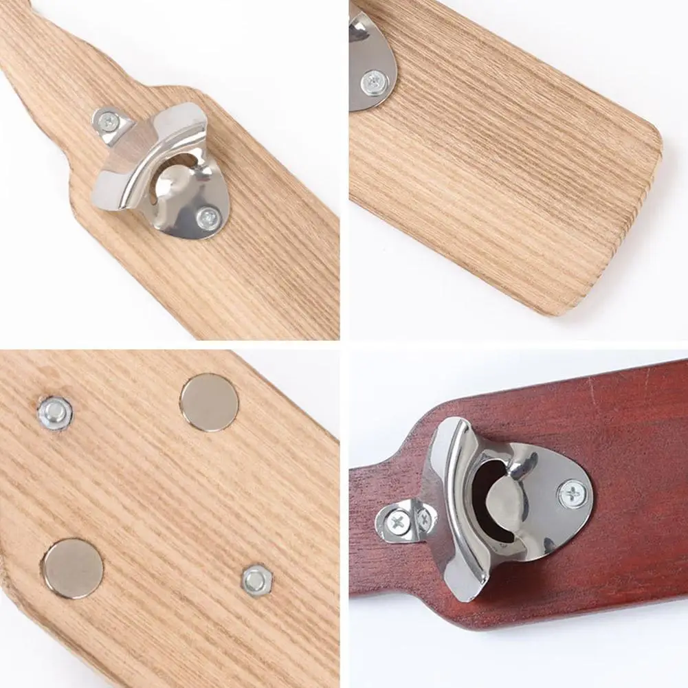 

Can Opener Wall Mount Bottle Opener With Embedded Magnetic Refrigerator Wood Catcher Tool In Kitchen Household Cap U2I5
