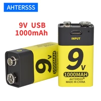 9v usb rechargeable battery lithium 6f22 9v li ion batteries for multimeter smoke alarm metal detector etc batteries