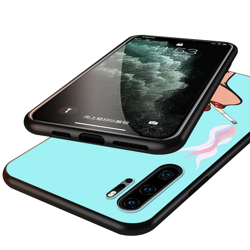 

Cool Smoke Nicotine Black Cover For Huawei P40 P30 P20 P10 P9 P8 Lite E 5G 2017 2019 Pro Plus Phone Case