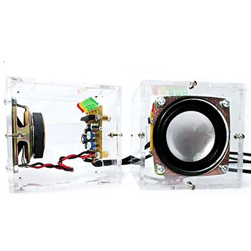 Мини электронный прозрачный стерео динамик коробка DIY Kit усилитель звука для Arduino